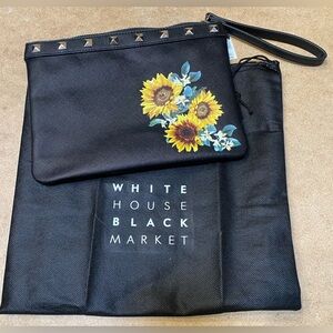 White House Black Market sunflower Clutch Wristlet NWT